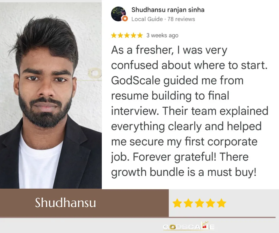 Sudhanshu candidate testimonial